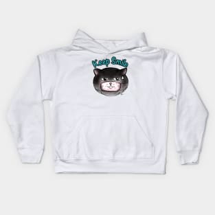 Keep smile black cat Kids Hoodie